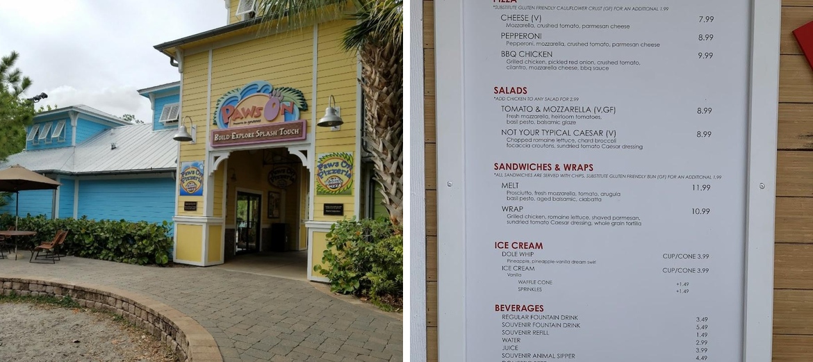 Paws On Pizzeria Menu